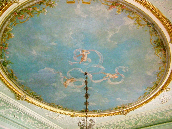 zamek w Pszczynie - I piętro, plafon w salonie zielonym
