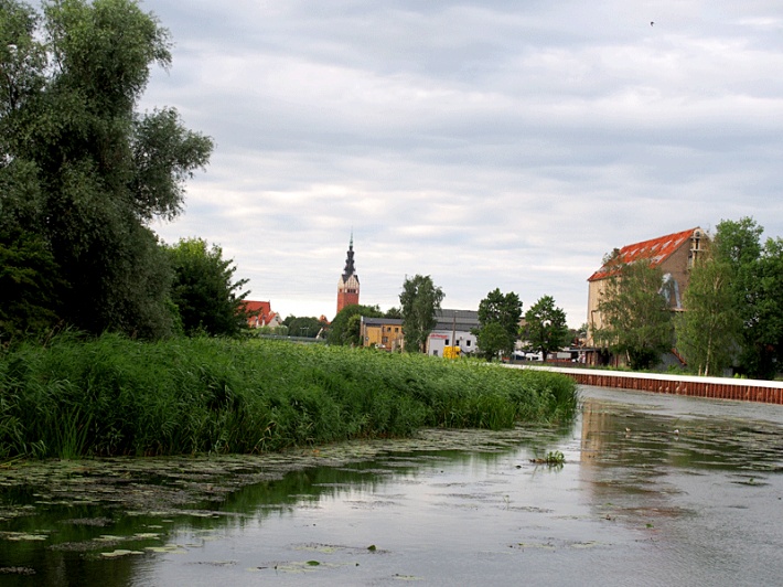 Katedra św. Mikołaja w Elblągu nad rzeką Elbląg