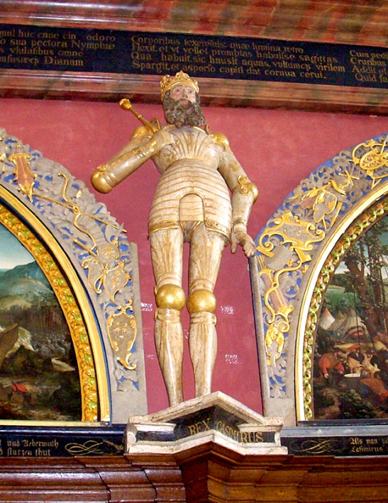 Gdański Dwór Artusa - posąg króla Kazimierza Jagiellończyka