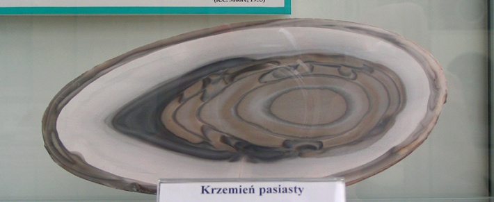 krzemień pasiasty - ekspozycja w muzeum PIG w Warszawie